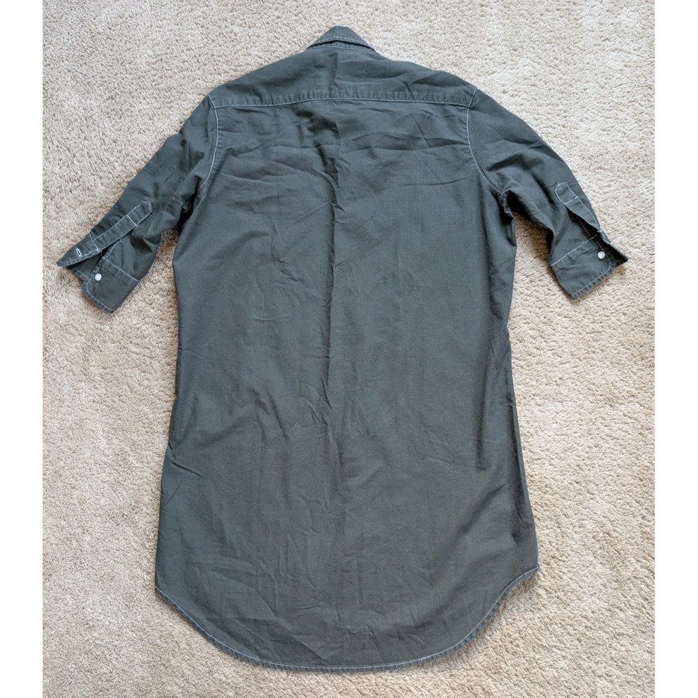Frank‎ & Eileen Mary Shirt Dress Womens XS Olive Green USA Made 100% Cotton - Picture 7 of 7